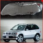 Стекло фары BMW X5 E53 1999-2003 левое. Дорестайлинг