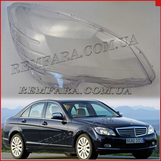 стекло фары Mercedes C-Class W204 2007-2011 Дорестайл Remfara
