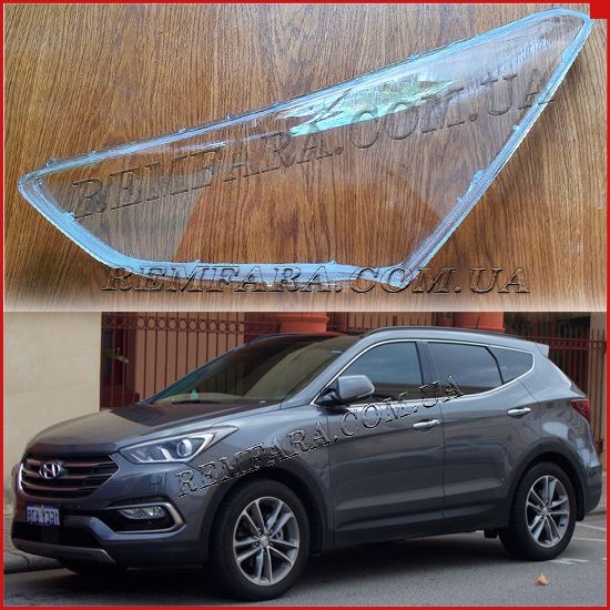 Стекло фары Hyundai Santa Fe 3 DM 2016-2018 Рестайл
