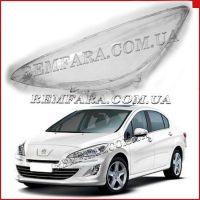 Стекло фары Peugeot 308 2007-11, 408 2012-17 Дорестайл левое.